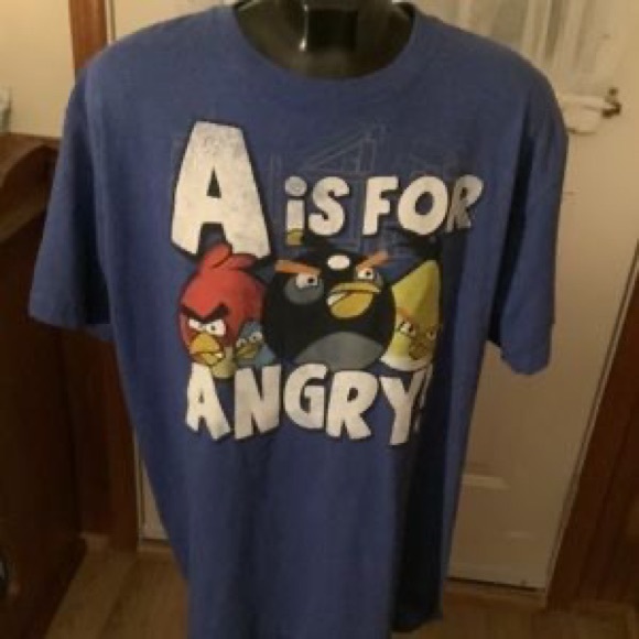 Other - 'A is for Angry' Short Sleeve Tee - Blue